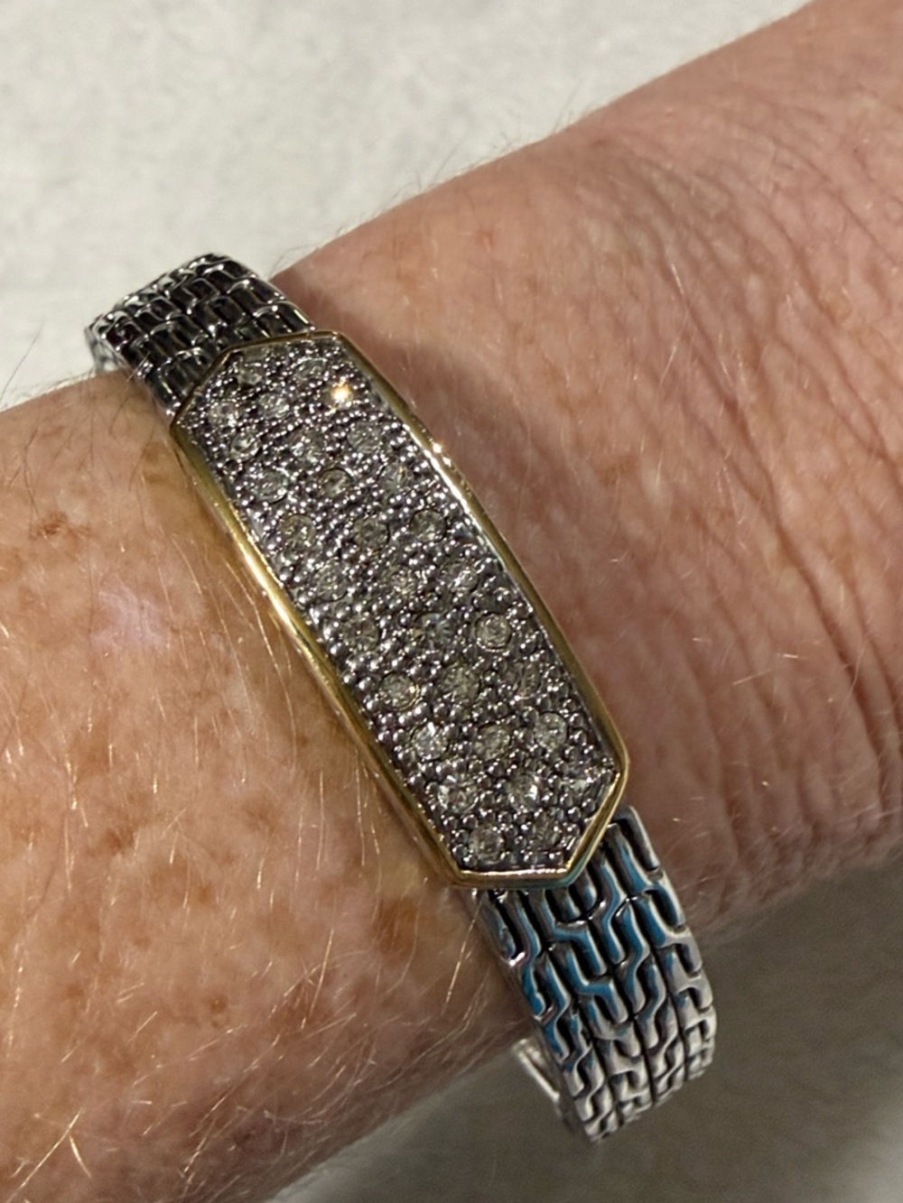 Swarovski silver bangle clasp bracelet